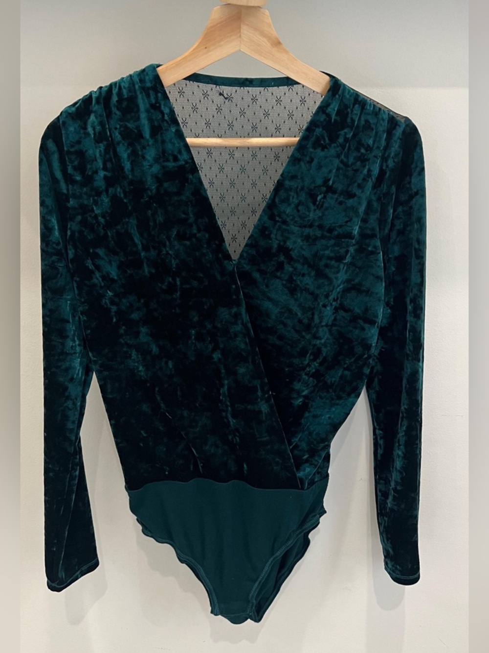 Zara Velvet Emerald Green bodysuit